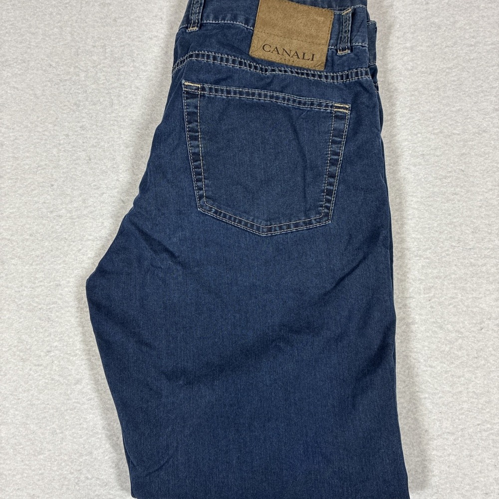 Canali Lightweight Denim Jeans Mens Size 36x30 Size 52 Slim Straight MADE ITALY